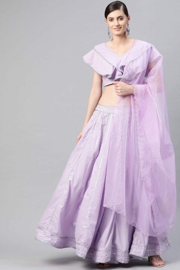 Lavanya The Label Lavender & Silver Gota Patti Ready to Wear Lehenga & Blouse with Dupatta