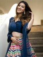 Lavanya The Label Multicoloured & Blue Ready to Wear Lehenga & Blouse With Dupatta - Image 2