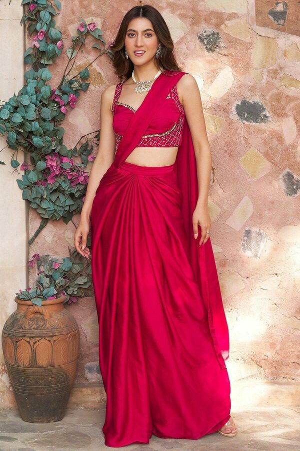 Lavanya The Label No Border Embroidered Ready To Wear Saree