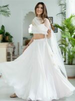 Lavanya The Label White Ready to Wear Lehenga & Blouse With Dupatta - Image 4