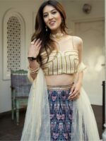 Lavanya The Label Women Blue & Cream Ready to Wear Lehenga & Blouse With Dupatta - Image 2