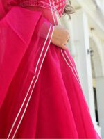 Lavanya The Label Women Pink & Silver-Toned Ready to Wear Lehenga & Blouse With Dupatta - Image 3