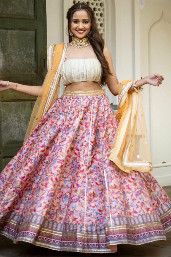Lavanya The Label Women Purple & Pink Ready to Wear Lehenga & Blouse With Dupatta