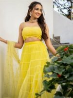 Lavanya The Label Yellow Embroidered Ready to Wear Lehenga & Blouse With Dupatta - Image 2