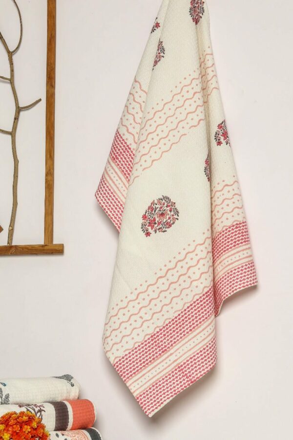 Paisley Buta Print Waffle Cotton Towel