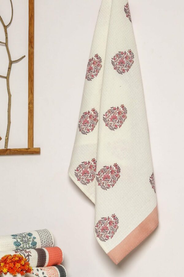 Paisley Print Waffle Cotton Towel