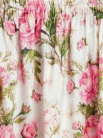Girl's Pink Printed Skirt And Ruffle Sleeves Crop Top Set - Image 5