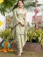 Lavanya The Label Women Embroidered Velvet Kurta with Dhoti Pants