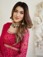 Lavanya The Label Women Pink Bandhani Empire Kurti with Sharara & With Dupatta - Image 5
