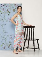 Ahalyaa Women Floral Printed Gotta Patti Kurti With Dhoti Pants & With Dupatta - Image 3