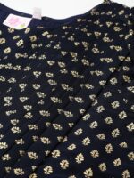 Ahalyaa Women Navy Blue & Golden Foil Printed Maxi Dress With Attached Dupatta - Image 2