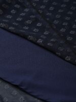 Ahalyaa Women Navy Blue & Golden Foil Printed Maxi Dress With Attached Dupatta - Image 6