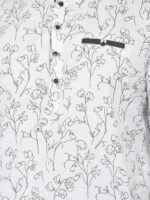 DEYANN Men White Floral Printed Pathani Kurta - Image 2