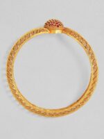 Rubans Set Of 2 Gold-Plated Red Enamelled Bangles - Image 3