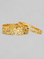 Rubans Set Of 4 24K Gold-Plated Handcrafted Filigree Bangles - Image 3