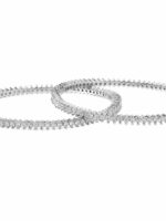 Rubans White Set of 2 Silver Plated Zirconia Stone Studded Bangles - Image 5