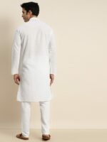 SOJANYA Men Pure Cotton Chikankari Kurta - Image 4