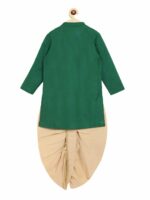 Tiber Taber Boys Green & Beige Solid Kurta with Dhoti Pants - Image 2