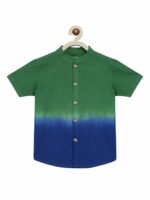 Tiber Taber Boys Green & Blue Ombre Smart Regular Fit Cotton Casual Shirt - Image 4