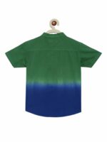 Tiber Taber Boys Green & Blue Ombre Smart Regular Fit Cotton Casual Shirt - Image 5