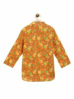Tiber Taber Boys Orange Ethnic Motifs Printed Anarkali Kurta - Image 3
