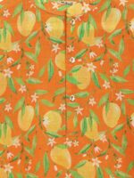 Tiber Taber Boys Orange Ethnic Motifs Printed Anarkali Kurta - Image 4