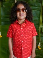 Tiber Taber Boys Printed Casual Cotton Shirt