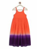 Tiber Taber Girls Orange Tie & Dye Dyed Maxi Dress - Image 5