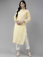 ADA Chikankari Embroidered Sustainable Cotton Kurta