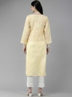 ADA Chikankari Embroidered Sustainable Cotton Kurta - Image 4