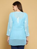 ADA Floral Embroidered Chikankari Kurti with Slip - Image 5