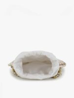 Anekaant Off White & Gold-Toned Embellished Tasselled Potli Clutch - Image 7