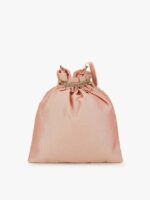 Anekaant Pink & Gold-Toned Embellished Tasselled Potli Clutch - Image 4
