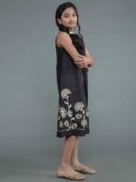 Black Embroidered A-Line Dress - Image 4
