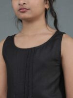 Black Embroidered A-Line Dress - Image 6