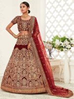 FABPIXEL Red Net Embroidered Dupatta - Image 2