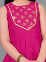 FASHION DREAM Girls Ethnic Motifs Yoke Design Gotta Patti Kurta with Sharara - Image 2