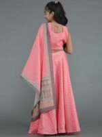Pink Bandhani Print Lehenga Choli With Dupatta - Image 3
