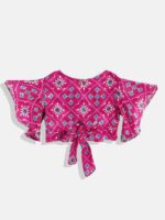 Readiprint Fashions Girls Magenta Bandhani Printed Regular Top with Sharara - Image 2