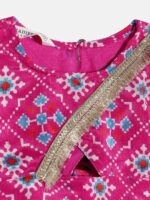 Readiprint Fashions Girls Magenta Bandhani Printed Regular Top with Sharara - Image 3