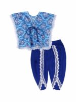 Superminis Girls Floral Printed Regular Pure Cotton Kaftan Top with Dhoti Pants