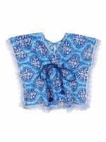 Superminis Girls Floral Printed Regular Pure Cotton Kaftan Top with Dhoti Pants - Image 3