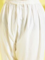 VASTRAMAY YUVA Girls White Ethnic Motifs Embroidered Mirror Work Kurti with Churidar - Image 3