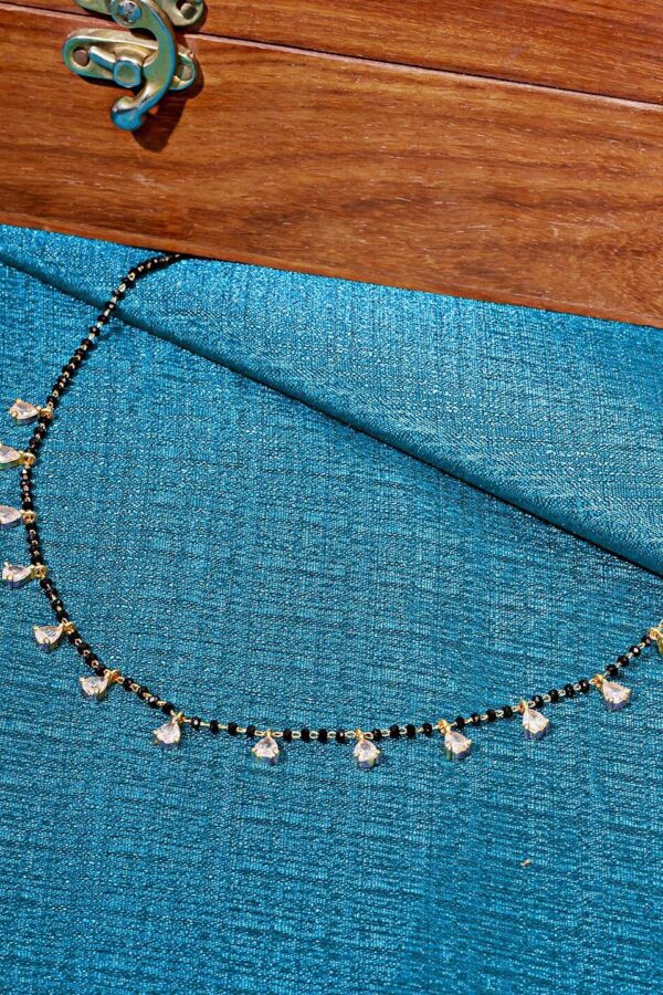 ABDESIGNS Gold-Plated AD Studded & Beaded Mangalsutra