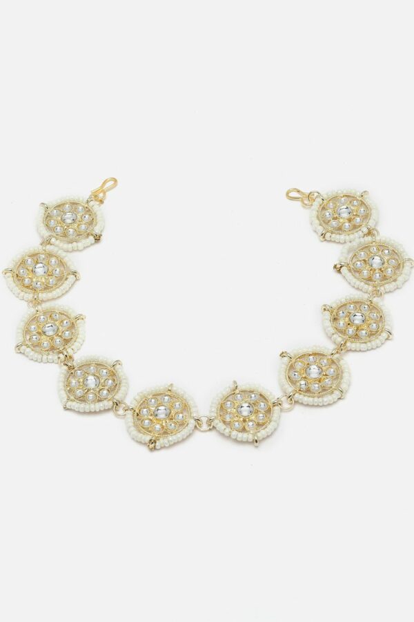 Aazeen Gold-Plated Kundan-Studded & Beaded Matha Patti