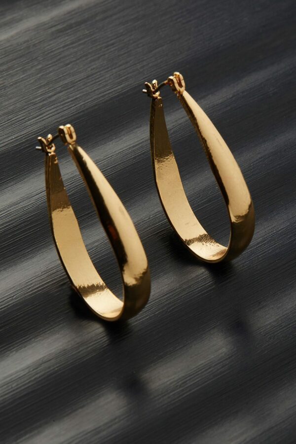 Accessorize London Women Gold -Toned Berry Blush Oval Long Hoop Earrings