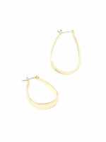 Accessorize London Women Gold -Toned Berry Blush Oval Long Hoop Earrings - Image 2