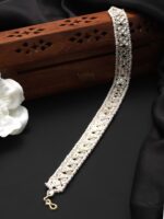 Anouk Silver-Plated Kundan-Studded & Pearl Beaded Matha Patti