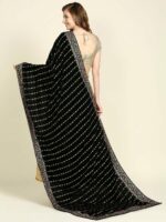 Dupatta Bazaar Black & Gold-Toned Ethnic Motifs Embroidered Velvet Dupatta with Sequinned - Image 4