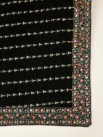 Dupatta Bazaar Black & Gold-Toned Ethnic Motifs Embroidered Velvet Dupatta with Sequinned - Image 7